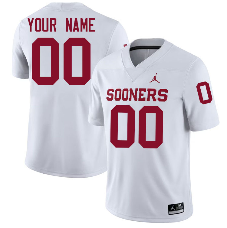 Custom Oklahoma Sooners Player's Name And Number Jersey-White